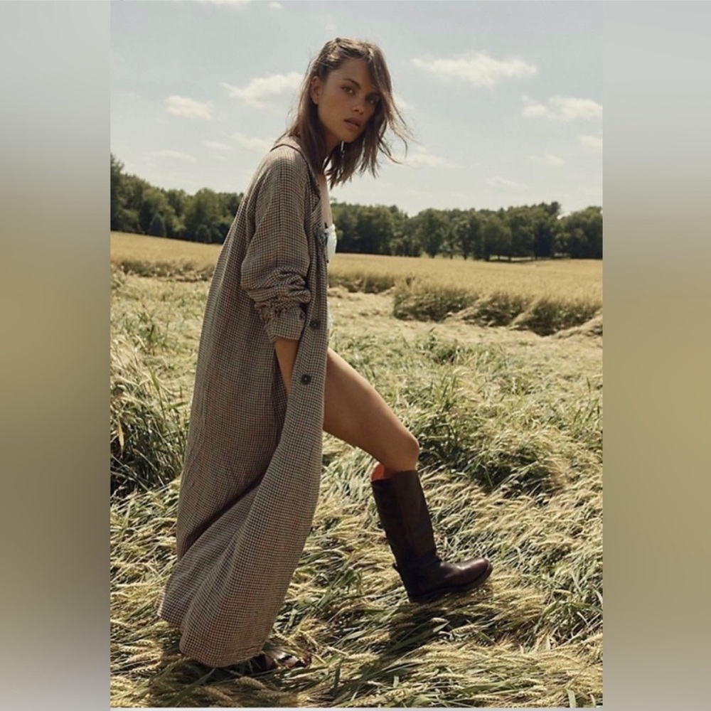 We The Free | Free People Liberty Duster Trench Coat Houndstooth Large